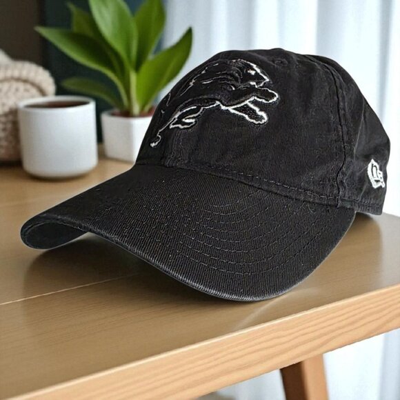 NEW ERA EXCLUSIVE (OSFA) Detroit Lions Men's Black Hat Black/White Embroidery - Picture 3 of 11